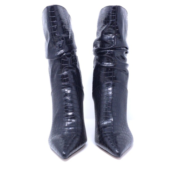 New Jessica Simpson Elisti Black Leather High Heel Bootie Size 9M - Picture 3 of 11